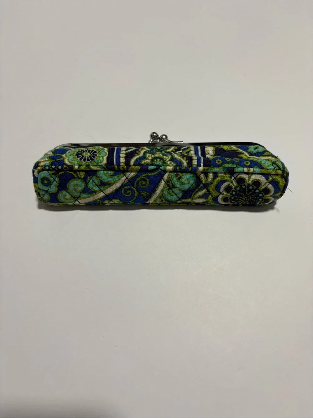 Vera Bradley Green Blue Floral Clasp Women’s Eyeglass or Accessory Case